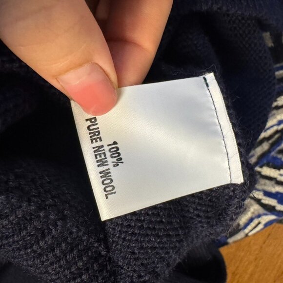 Guidboat Co The Mariner Authetic Naval Wool Navy Blue Mens Fisherman Sweater M - Picture 3 of 8